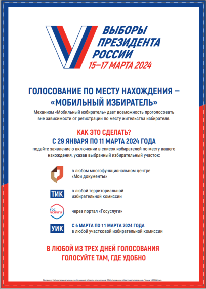 ВЫБОРЫ ПРЕЗИДЕНТА РОССИЙСКОЙ ФЕДЕРАЦИИ 15-17 МАРТА 2024.